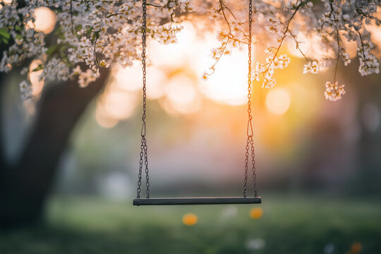 Un columpio en primavera