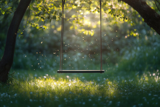 Un columpio en primavera