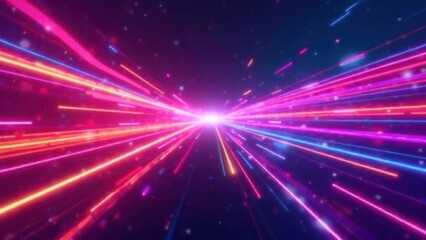 3d render, abstract background with colorful spectrum. Bright neon rays and glowing line