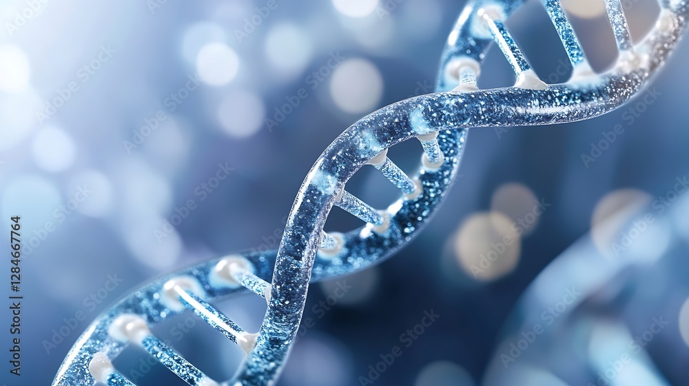 Poster detailed closeup of a dna double helix structure showcasing the beauty of genetics : generative ai