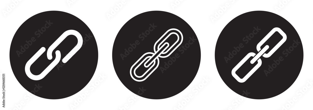 Poster link icon set vector for web and mobile apps