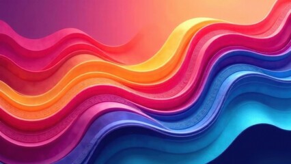 Picturesque Generative AI image of gradient abstract background of rainbow colored wavy stripes creating vivid ornament
