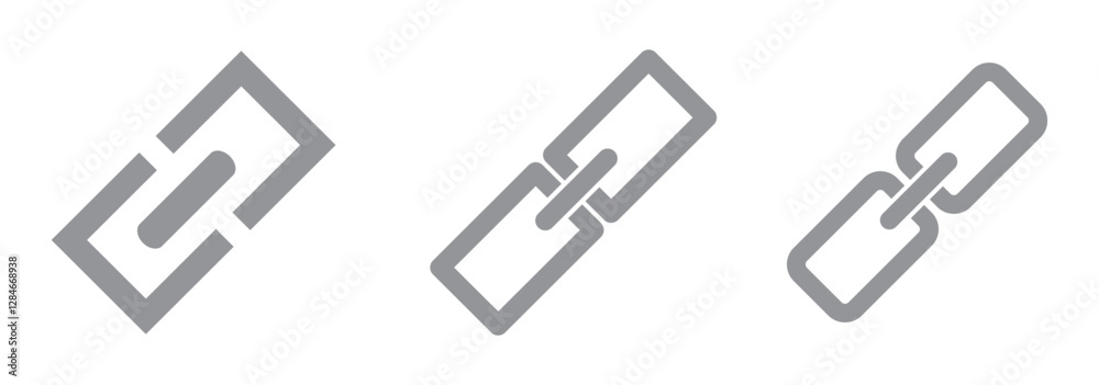 Poster internet url or webpage url link icons set. chain, link icon vector isolated on white background
