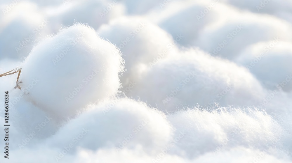 Poster closeup shot of soft white cotton material on a bright background : generative ai