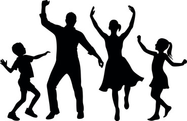 Dancing Family Vector Silhouettes