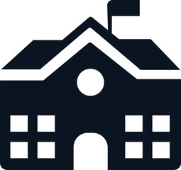 house on a background home icon with flag 