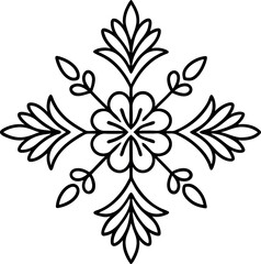 Fototapeta premium Folk-Inspired Floral Block Print | Balkan Vector Design