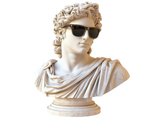 Isolated Bust of Apollo with Stylish Sunglasses