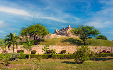 Ruins of the San Felipe de Barajas Castle atop San L&aacute;zaro Hill, in Cartagena, Colombia