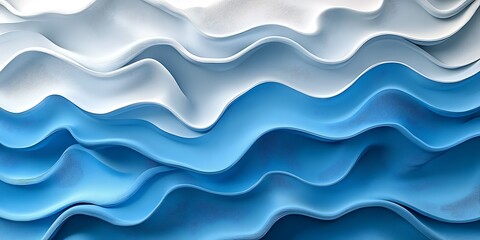 Fototapeta premium Abstract wavy blue and white design