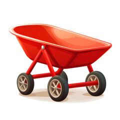Isolated Small Red Toy Wagon: A Child's Plaything