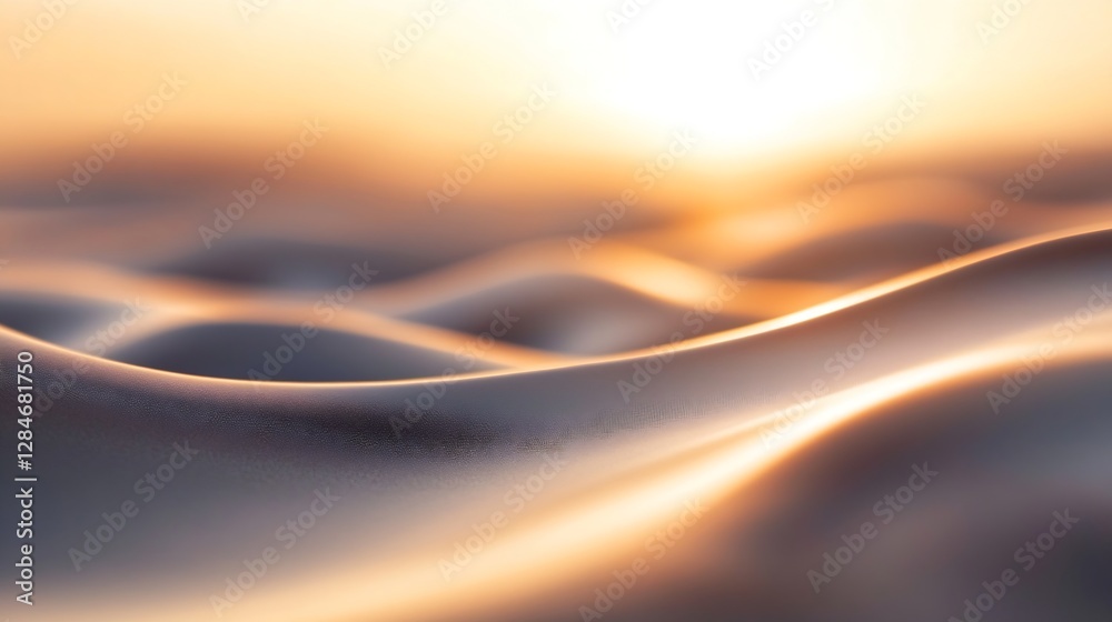 Poster gentle flowing waves of fabric in soft warm colors evoking a calm atmosphere : generative ai