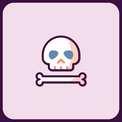 Stylized Skull and Crossbones Icon Design