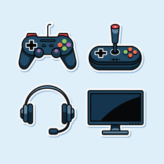 gaming sticker set vector