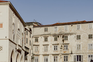 Architecture of the old town of Split in Croatia