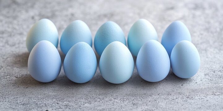 A collection of eggs in a group, possibly symbolizing new beginnings or life. Eggs could also be used for Easter celebrations.