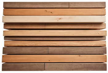 Obraz premium Bundle of wooden planks isolated on a white or transparent background, png.