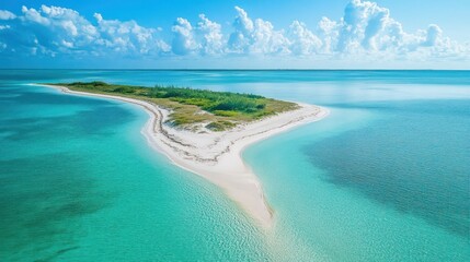Obraz premium Aerial View of a Secluded Tropical Island Paradise