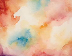 Watercolour hand painting colourful abstract background with paper texture