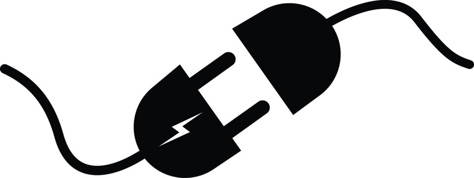Electric plug icon, electric plug with socket icon vector illustration 