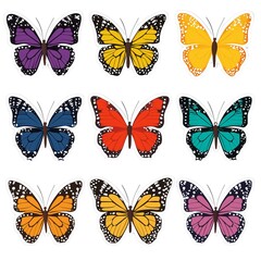 Set of butterfly stickers
