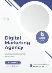 DIGITAL Marketing seminars SOLUTIONS Strategies live webinar banner invitation and social media post template. Business webinar invitation design