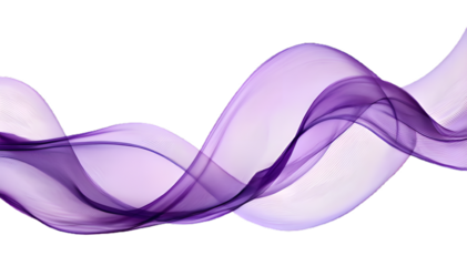 abstract purple smoke wave isolated on white or transparent