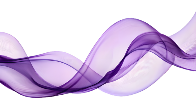 abstract purple smoke wave isolated on white or transparent