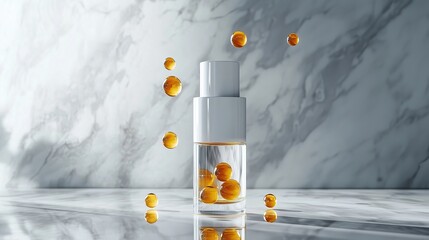 Luxury Branding & Packaging, Gold-infused serum, luxury skincare products, Innovative skin care product launch modern studio product photography minimalist design eye-level view beauty concept