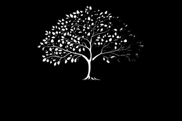 Elegant Silver Tree Illustration