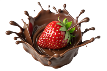 Strawberry in Chocolate Splash