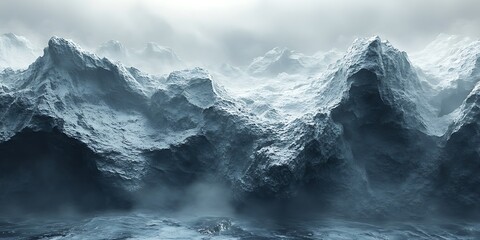 Snowy Mountain Range Landscape