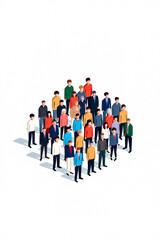 diverse group of people standing together in unity and collaboration