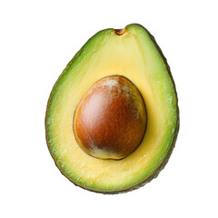 Fresh half avocado with seed isolated  
