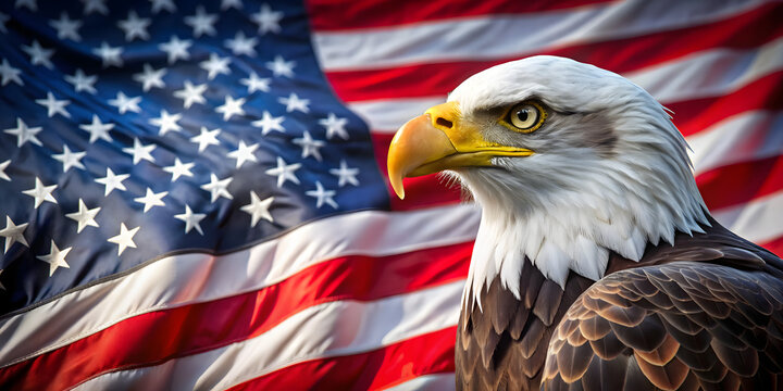 american eagle and american flag