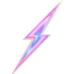 A vibrant lightning bolt symbol showcasing a blend of pink and blue hues.