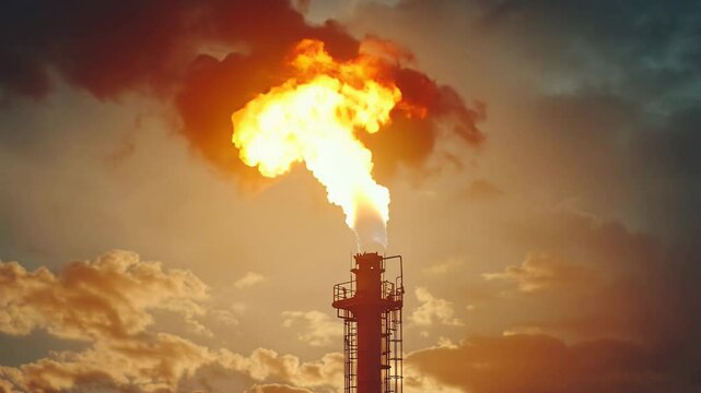 illustration of natural gas industry, factory in background