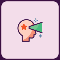 Visionary Mind: Conceptual Icon of Focused Thought and Innovation