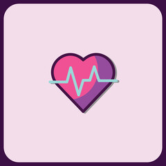 Heart Rate Monitor Icon: Elegant Healthcare Symbol