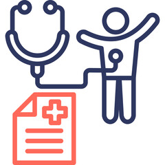 Physical Examination line color icon