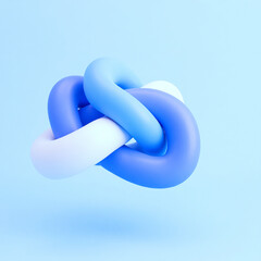abstract interlocking blue shapes