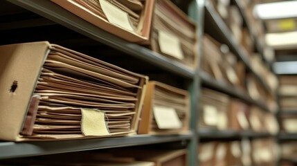 Obraz premium Archive room with file folders