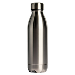 Thermo Stainless Water Bottle with Stainless Lid Isolated on Transparent Background
