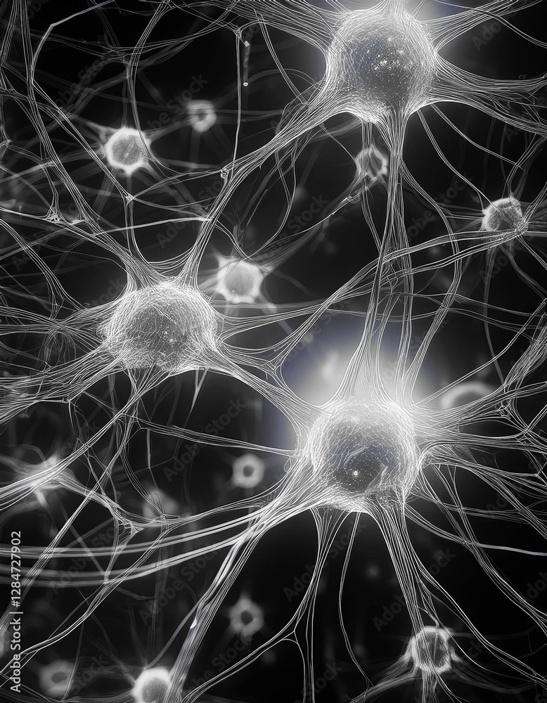Poster intricate web of neurons reveals the beauty of cellular connections in close-up view