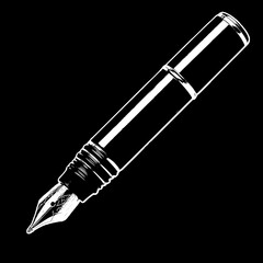 Naklejka premium Luxury Black Fountain Pen - Premium Writing Instrument