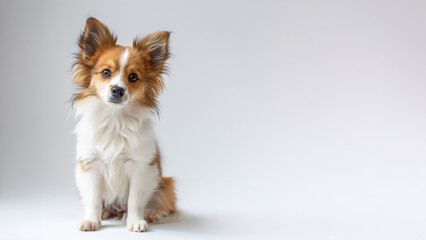 a dog is sitting