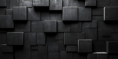 Abstract Black Square Pattern Background
