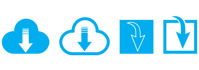 download icon, download button - save file icon, import data storage icon button