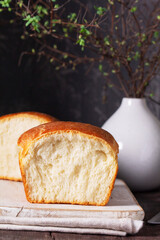 Homemade fresh sandwich yeast bread.