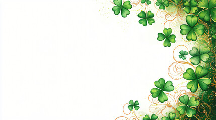 A festive and vibrant shamrock design perfect for St. Patrick's Day celebrations, with ample space for text, designed for invitations, greetings, or decor.